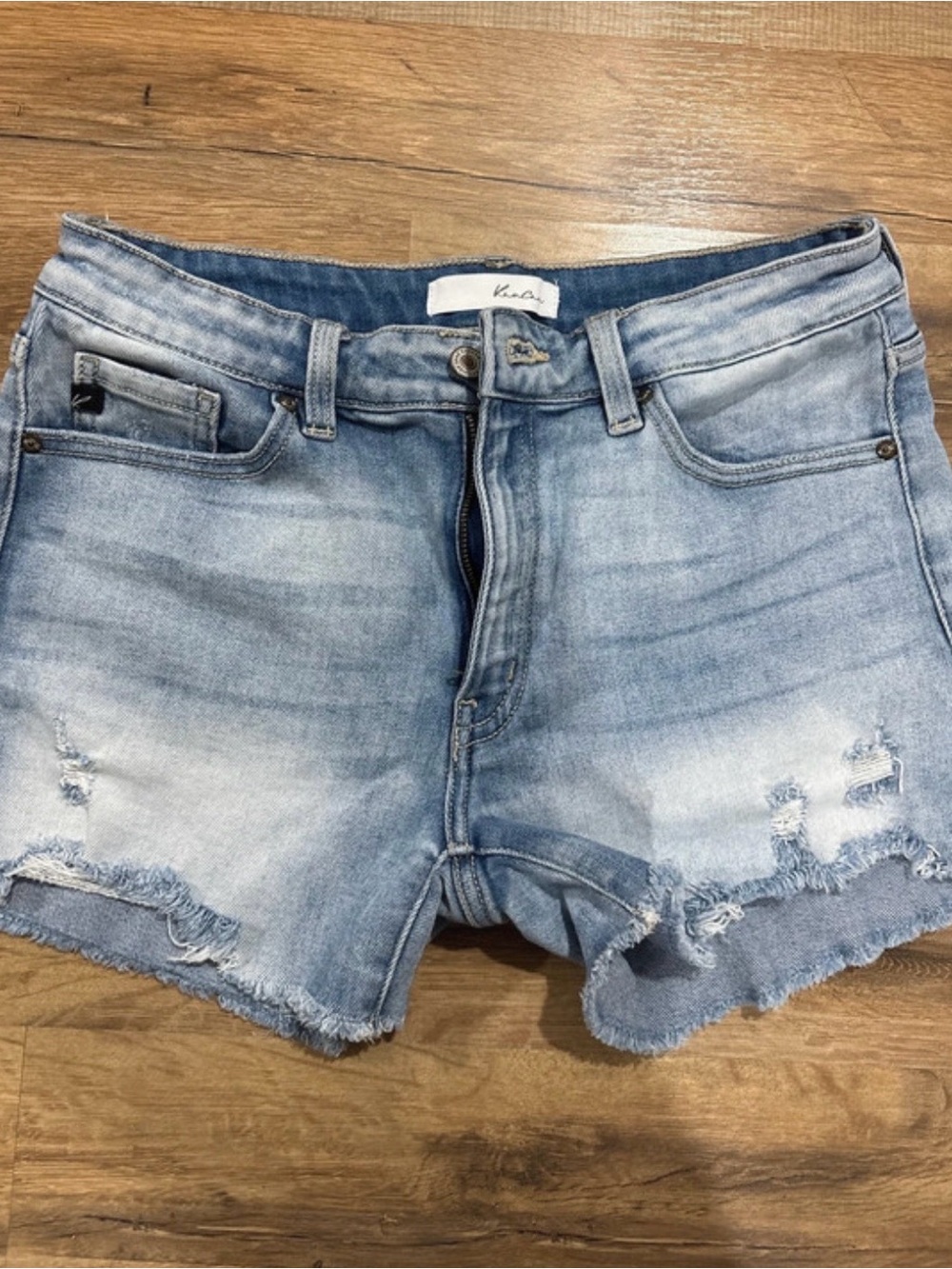 KanCan Light Blue Distressed Denim Shorts